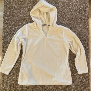 Denim & Co. Hoodie Fleece V-Neck Pullover size Medium